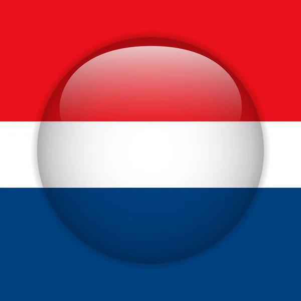 Netherlands Flag Glossy Button — Stock Vector