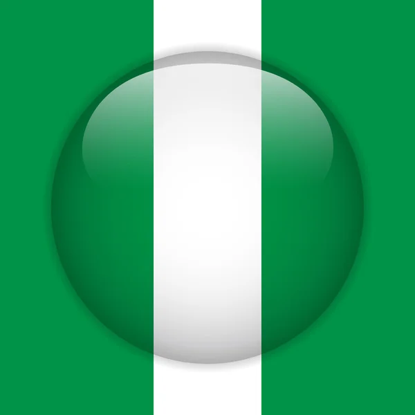 Nigeria vlag glanzende knop — Stockvector