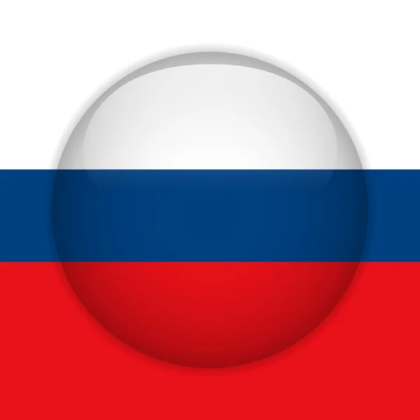 Bandera de Rusia botón brillante — Vector de stock