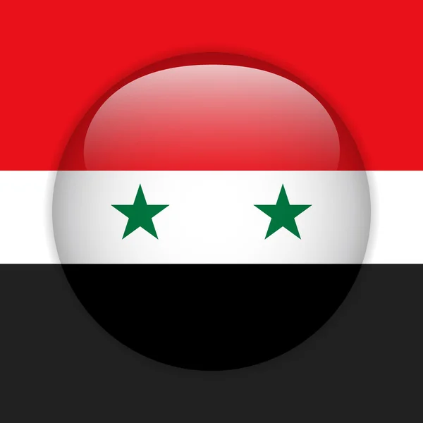 Syrien flagge glänzend knopf — Stockvektor