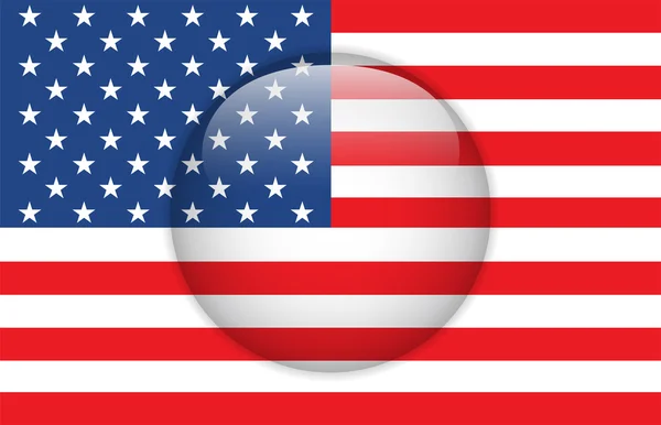Bouton brillant drapeau des États-Unis — Image vectorielle
