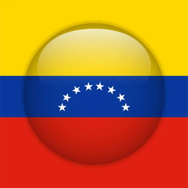 Venezuela Flagge glänzend Knopf — Stockvektor