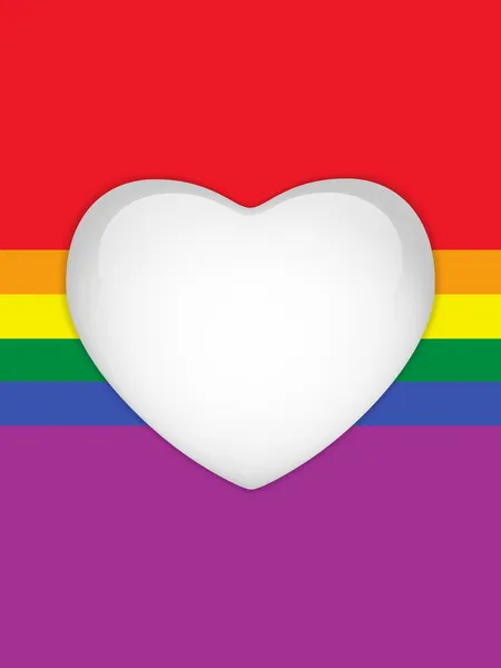Corazón Botones de Cristal Bandera Gay — Vector de stock