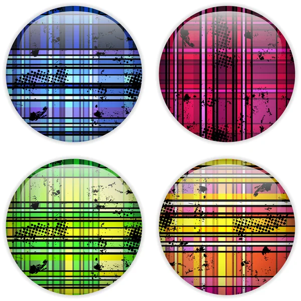 Bouton de cercle en verre rayures colorées — Image vectorielle