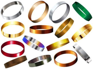 Metal Rings Bracelets Wristband Set clipart