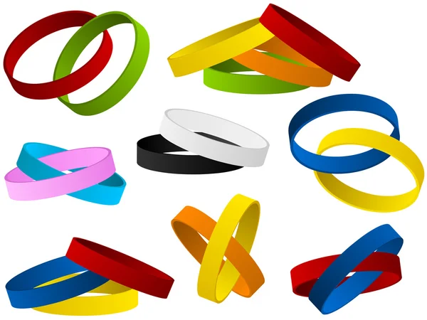 Conjunto de pulseras de colores — Vector de stock