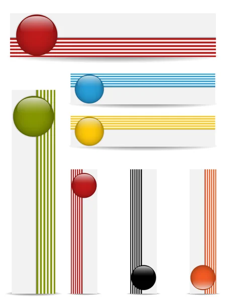 Botões web brilhantes com barras coloridas . —  Vetores de Stock