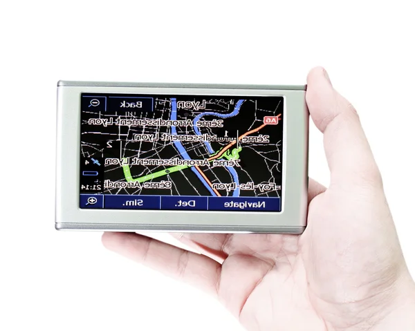 Gps in a man hand. — Stock Photo, Image
