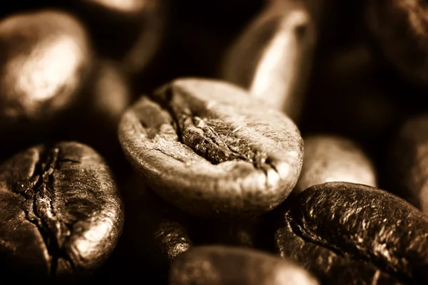 Aromatyczne smażone ziaren kawy — Zdjęcie stockowe