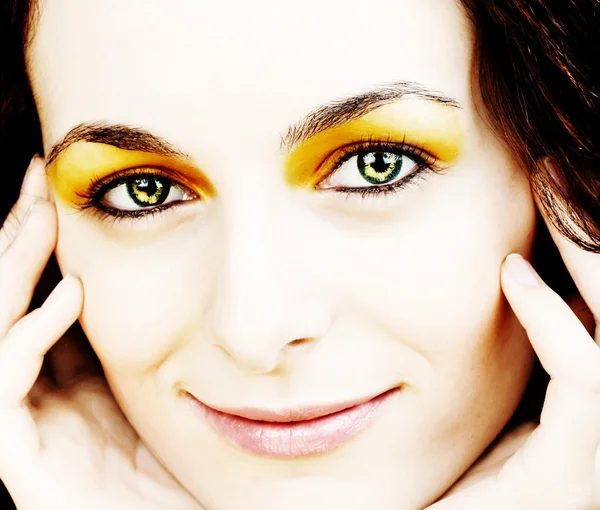 Woman with green eyes — Stock Photo, Image