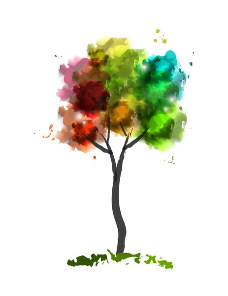Rainbow tree — Stock vektor