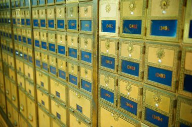 Old Fashioned Post Office Boxes clipart