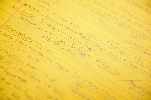 Handwritten Notes and Calculations — Stock Photo, Image
