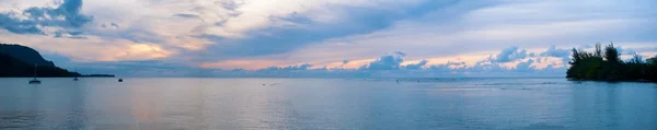 哈纳莱伊湾夏威夷日落全景 — 图库照片