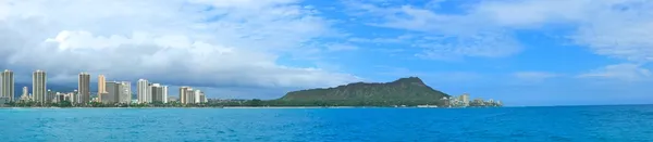Panorama de Diamond Head e Waikiki Fotografia De Stock