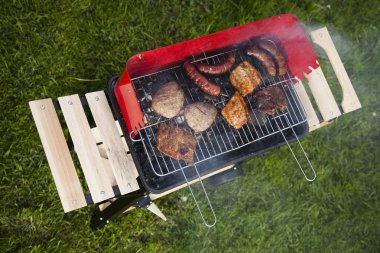 akşam, ızgara, sıcak bir yaz Barbekü