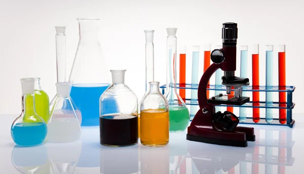 Chemical laboratory, glassware equipment — Stock Photo, Image