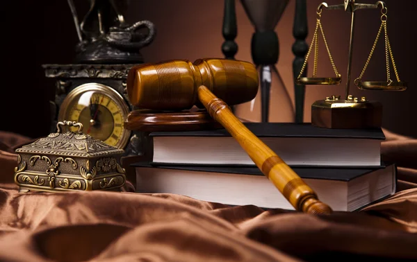 Wooden gavel barrister, justice concept — Stock Photo, Image