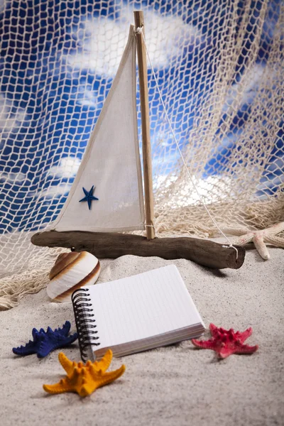 Marco con espacio de verano y copia en blanco — Foto de Stock
