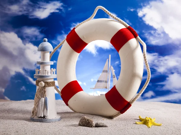 stock image Life buoy on the beach