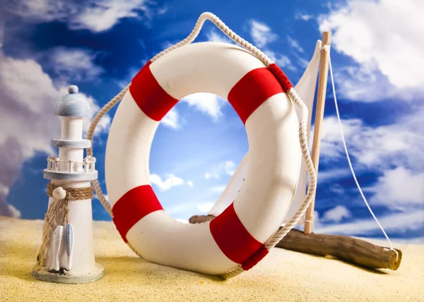 stock image Life buoy on the beach