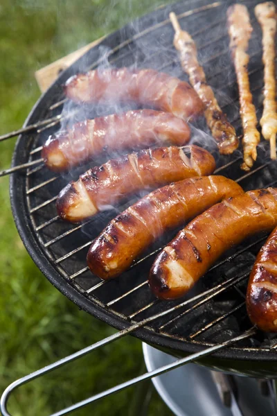 Closeup of meat on grill — Stock Photo, Image
