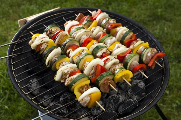 stock image Skewers, Grill background