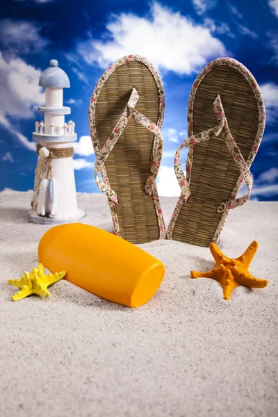Sommarsemester, sola på stranden — Stockfoto