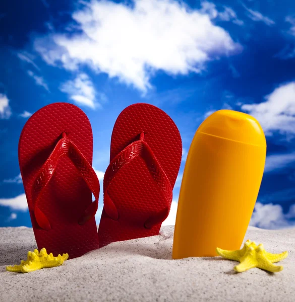 Vacanze estive, abbronzatura sulla spiaggia — Foto Stock