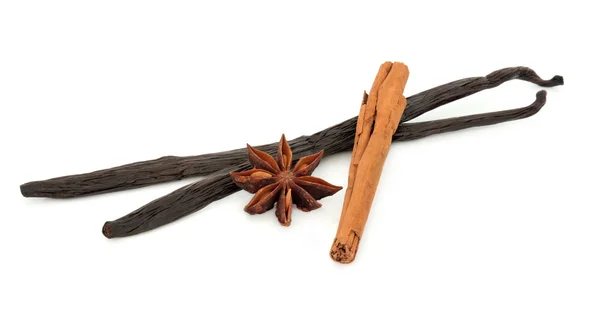 Vanilla, Cinnamon and Star Anise — Stock Photo, Image