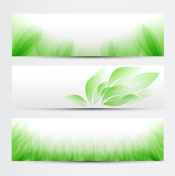 Conjunto de banner verde — Vector de stock