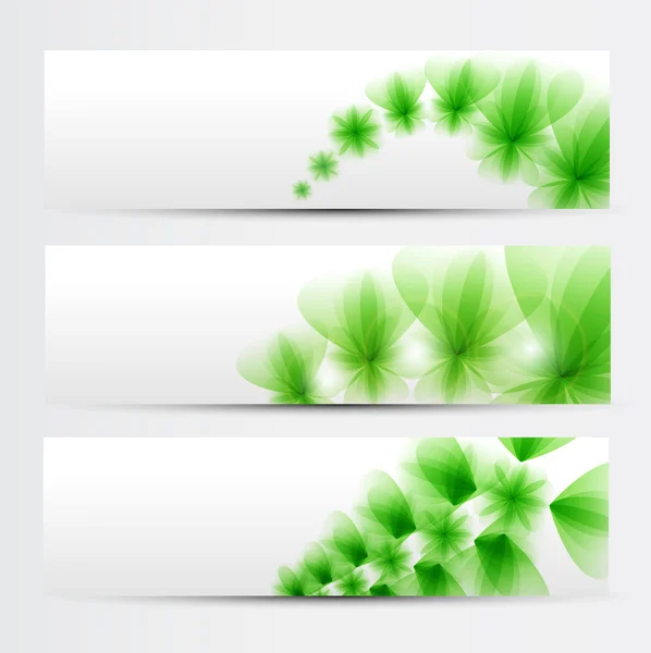 Σύνολο πράσινο πανό — Διανυσματικό Αρχείο