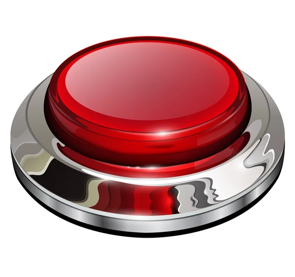 Красная хромированная кнопка — стоковый вектор