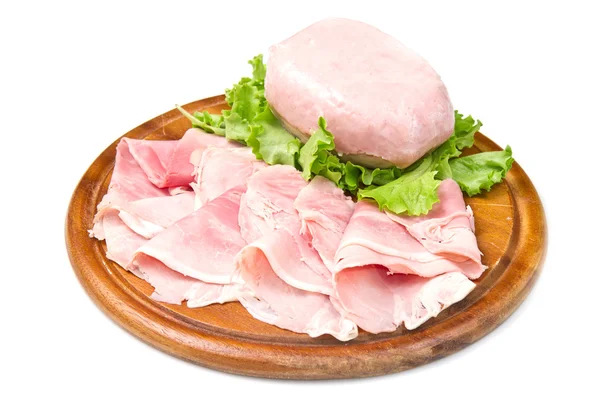 Fresh ham on wooden board — Stock Photo, Image