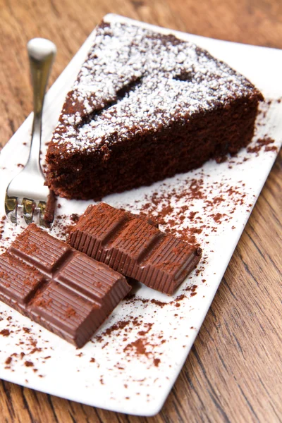 Pastel de chocolate negro — Foto de Stock