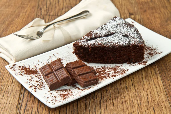 Kuchen aus dunkler Schokolade — Stockfoto