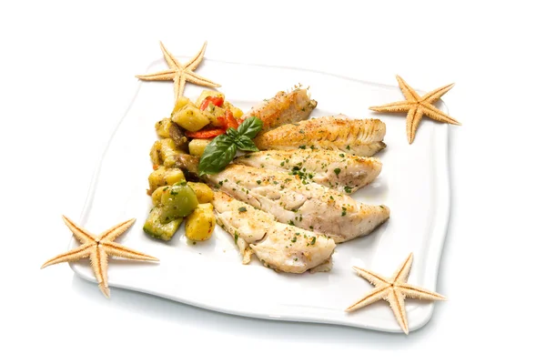 Filet z ryby z warzywami — Zdjęcie stockowe