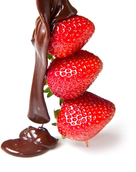 Fresas y chocolate — Foto de Stock