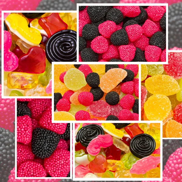 Collage of mixed candy — Stock Photo, Image