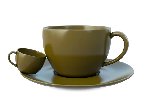 Grote en kleine koffie cups Stockfoto