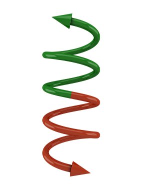 Spiral Yeşil Kırmızı oklar çizgiyle