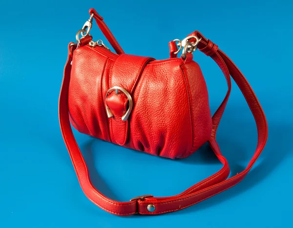 Kırmızı deri çanta — Stok fotoğraf