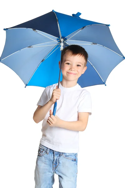 Chłopiec z parasolem — Zdjęcie stockowe