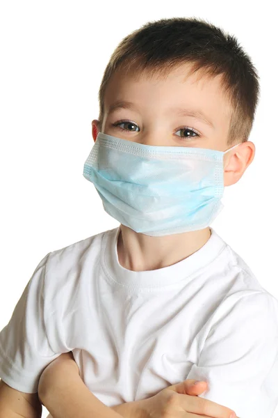 Boy in medicine mask — Stock Photo, Image