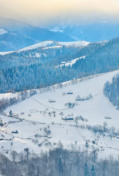 Сельская местность зимой — стоковое фото