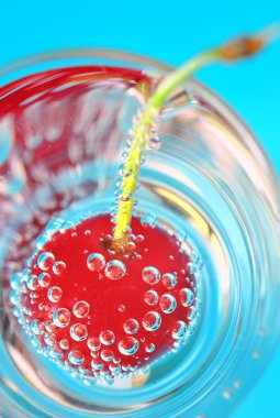 Cherry and bubbles clipart