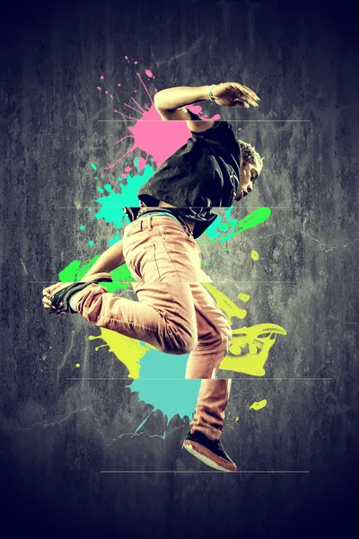 Dançarino em estilo retro com salpicos — Fotografia de Stock