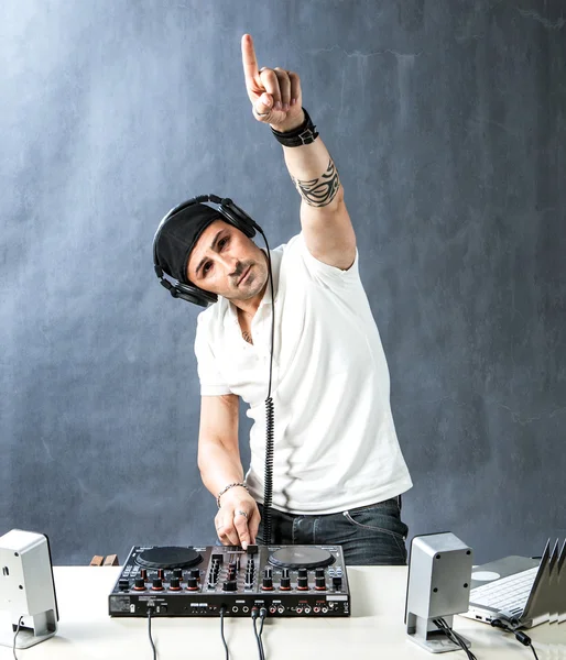 DJ at work Stock Photo