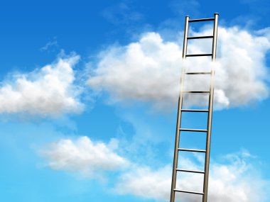 Stairs to the clouds clipart