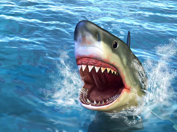 Ataque de tubarão Fotografias De Stock Royalty-Free